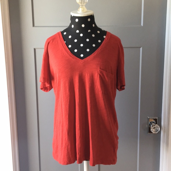 Madewell Tops - Madewell red pocket T-shirt size large